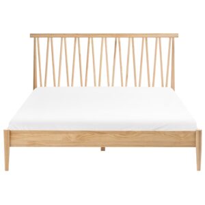 wohnli-moebel-suche-800002004634-1 BETT mit Lattenrost 160/200 Kiefernholz Hellbraun Urdos Holz Beliani Möbel > Betten Braun
