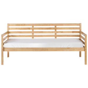 TAGESBETT Holz 90/200 cm Naturfarben Theza Holz Beliani Möbel > Betten Braun