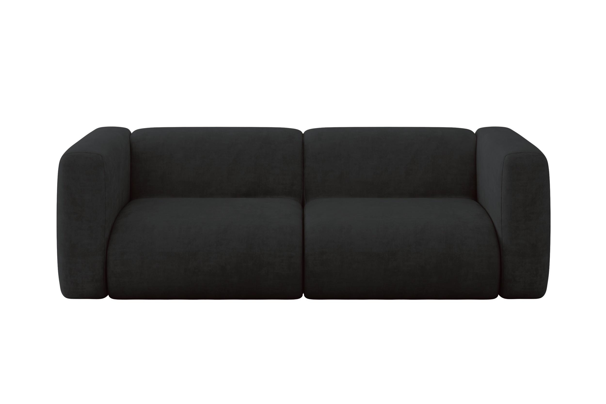 Wohnli Möbelsuche - MODULARES Sofa 2-SITZER MIRA-S1 228x89x70 Schwarz cm Velours