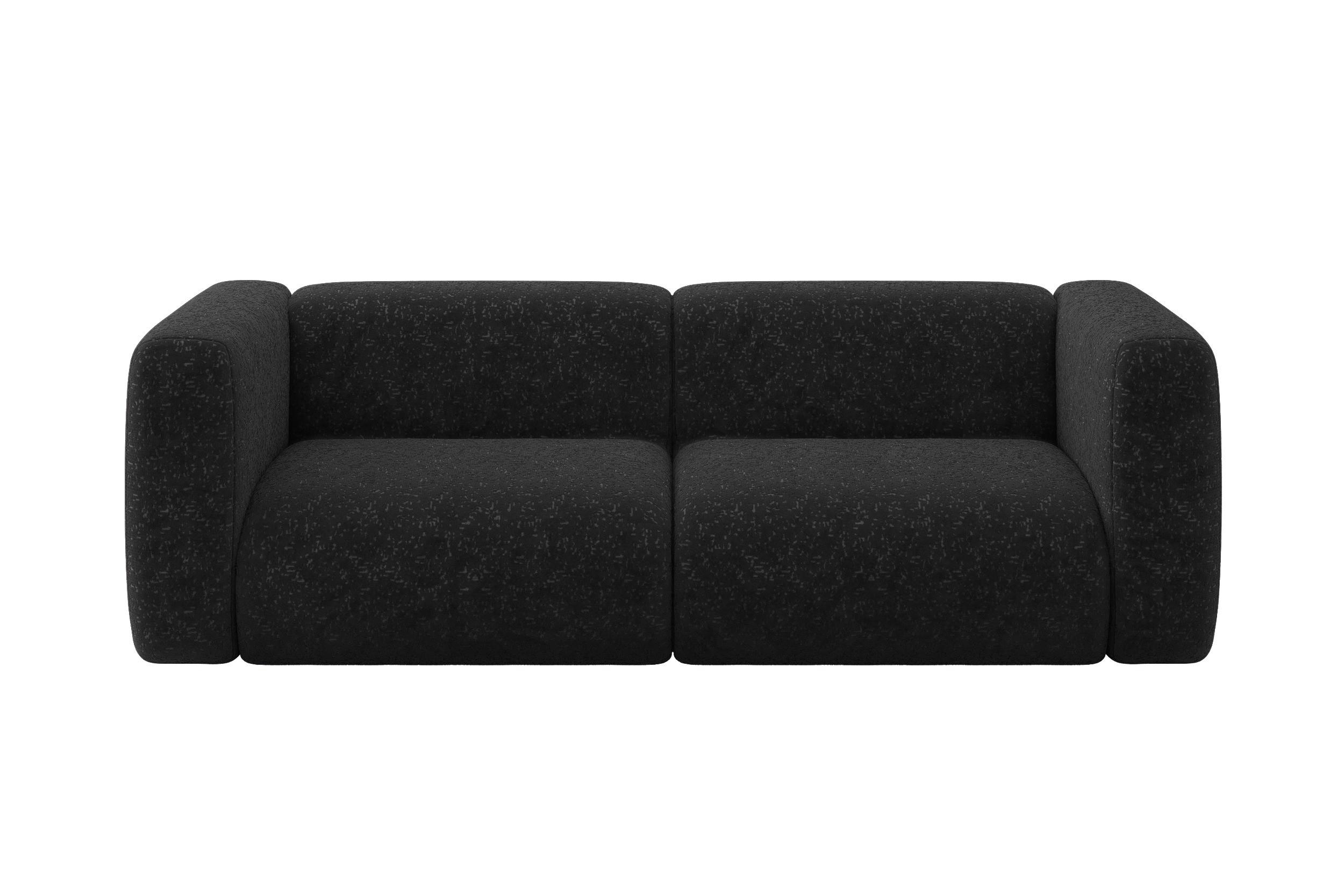 Wohnli Möbelsuche - MODULARES Sofa 2-SITZER MIRA-S1 228x89x70 Schwarz cm Velours