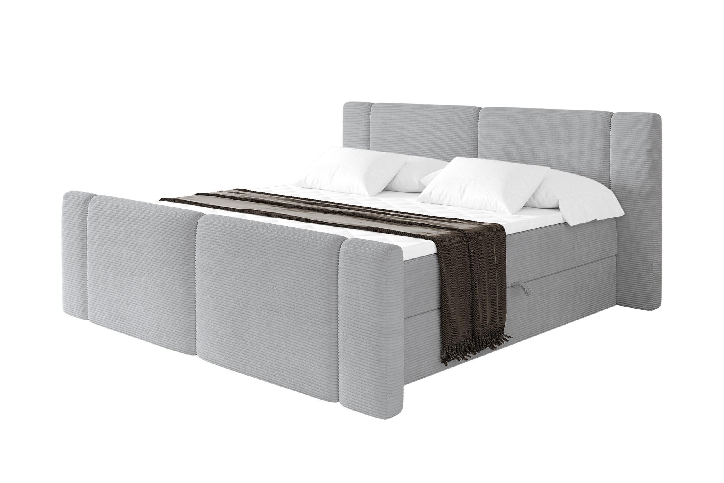 Wohnli Möbelsuche - BOXBETT mit Matratze H4 - EVON Zanozek - 180x200 cm Grau