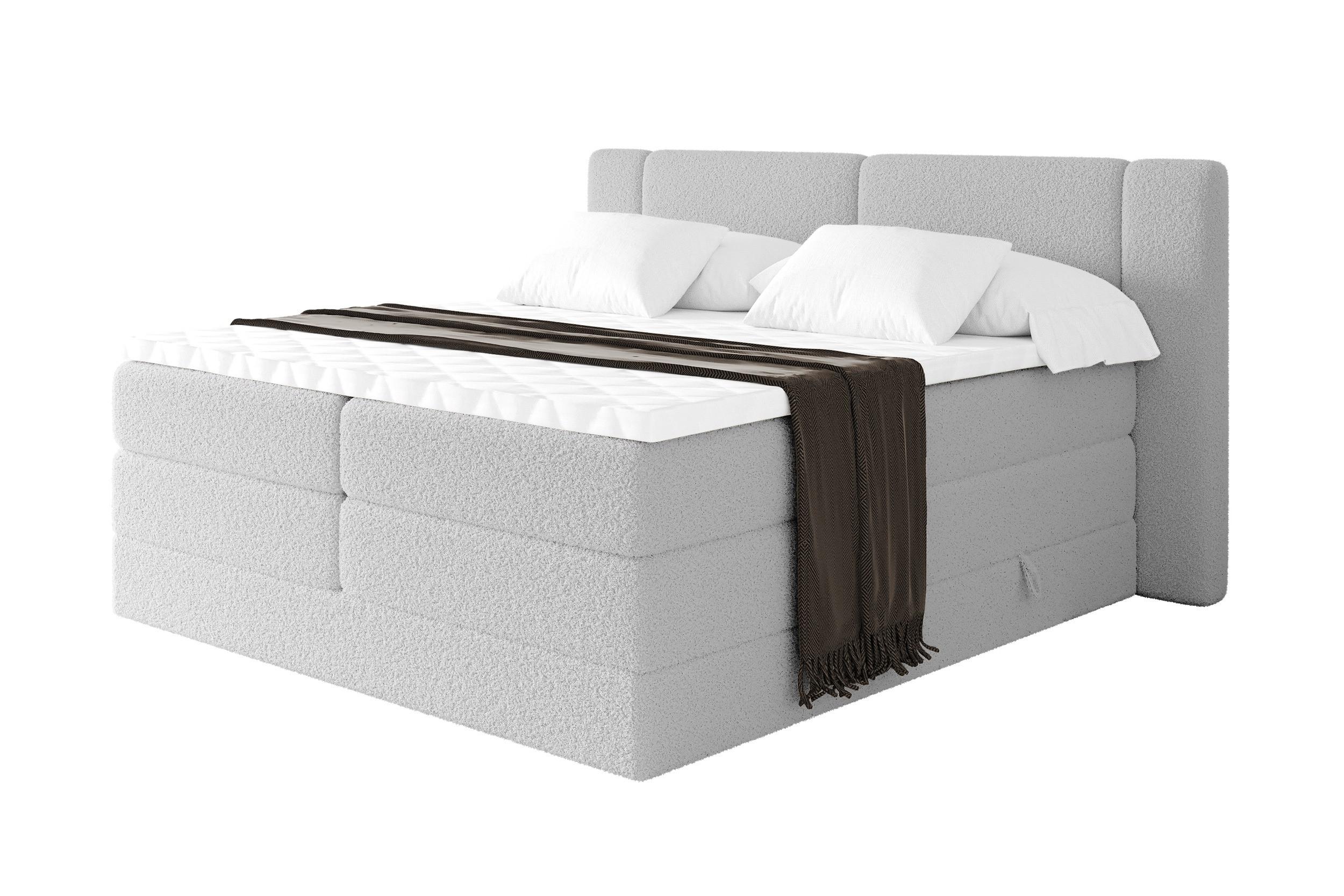 wohnli-moebel-suche-800002004897 Wohnli Möbelsuche - BOXSPRINGBETT mit Matratze H3/H4 - EVON KING - 180x200 cm Hellgrau