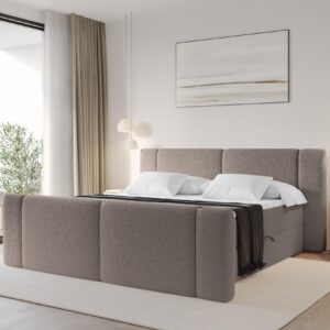 wohnli-moebel-suche-800002004898-1 BOXBETT mit Matratze H3 - EVON Zanozek - 180x200 cm Braun Holzwerkstoff ALTDECOR Möbel > Betten > Boxspringbetten Braun