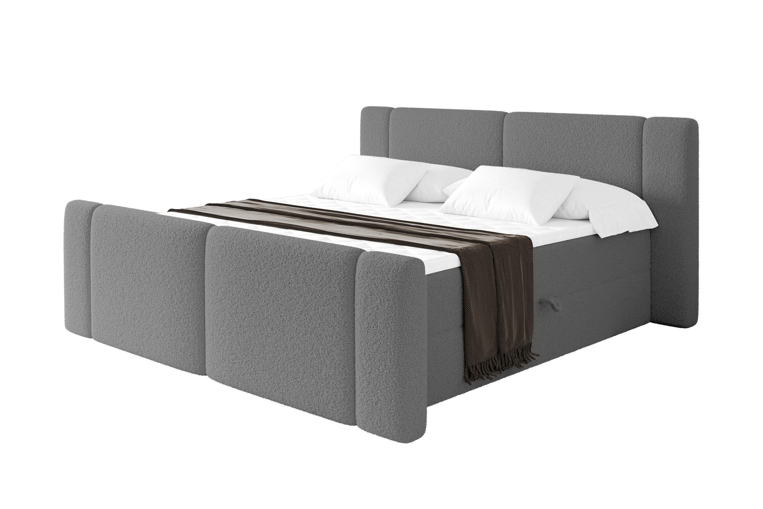 Wohnli Möbelsuche - BOXBETT mit Matratze H4 - EVON Zanozek - 140x200 cm Grau