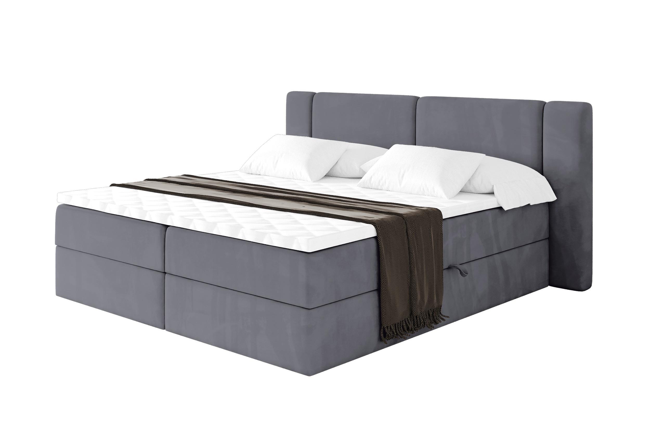 wohnli-moebel-suche-800002005057 Wohnli Möbelsuche - BOXBETT mit Matratze H3 - EVON - 180x200 cm Dunkelgrau