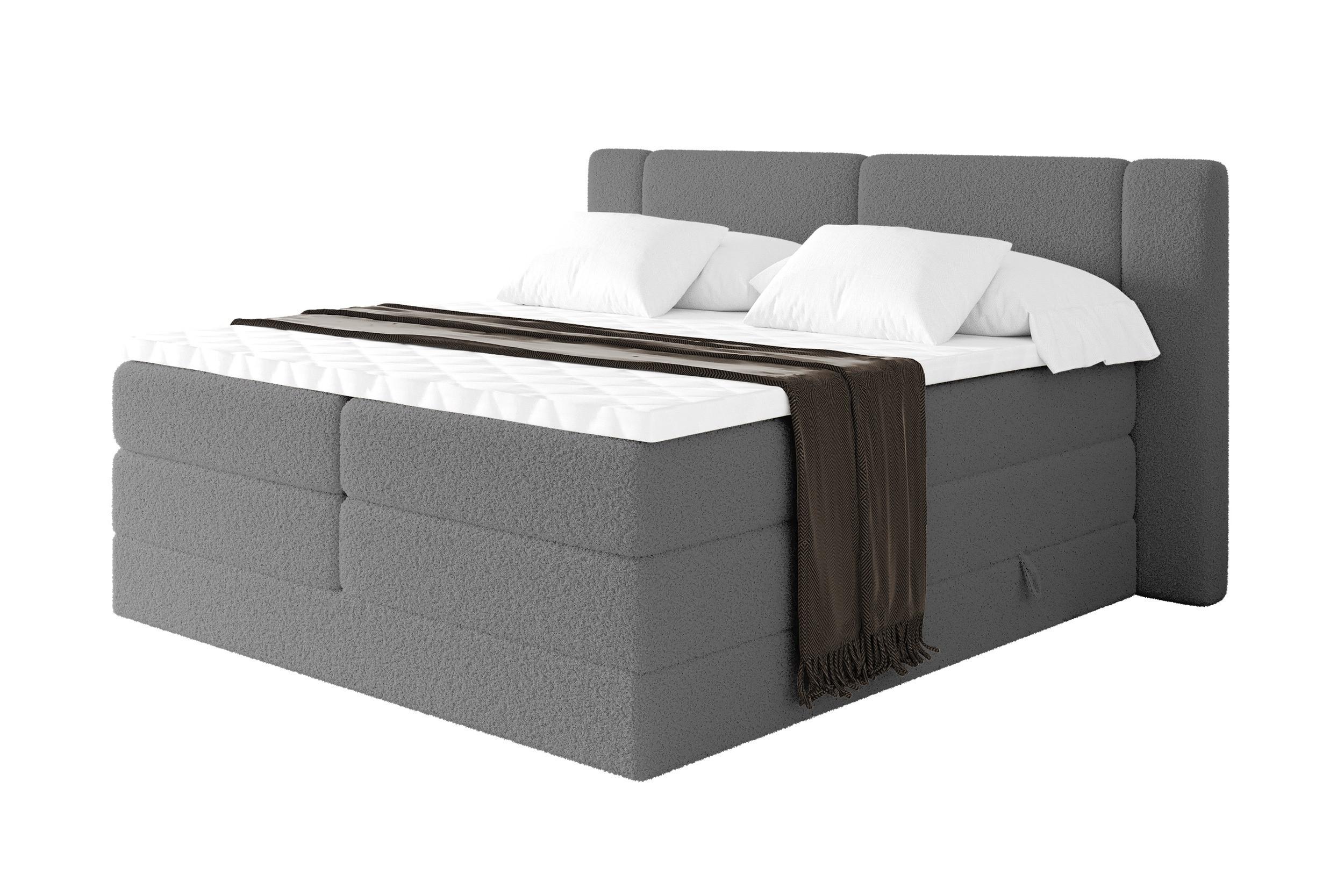 wohnli-moebel-suche-800002005061 Wohnli Möbelsuche - BOXSPRINGBETT mit Matratze H3/H4 - EVON KING - 120x200 cm Grau