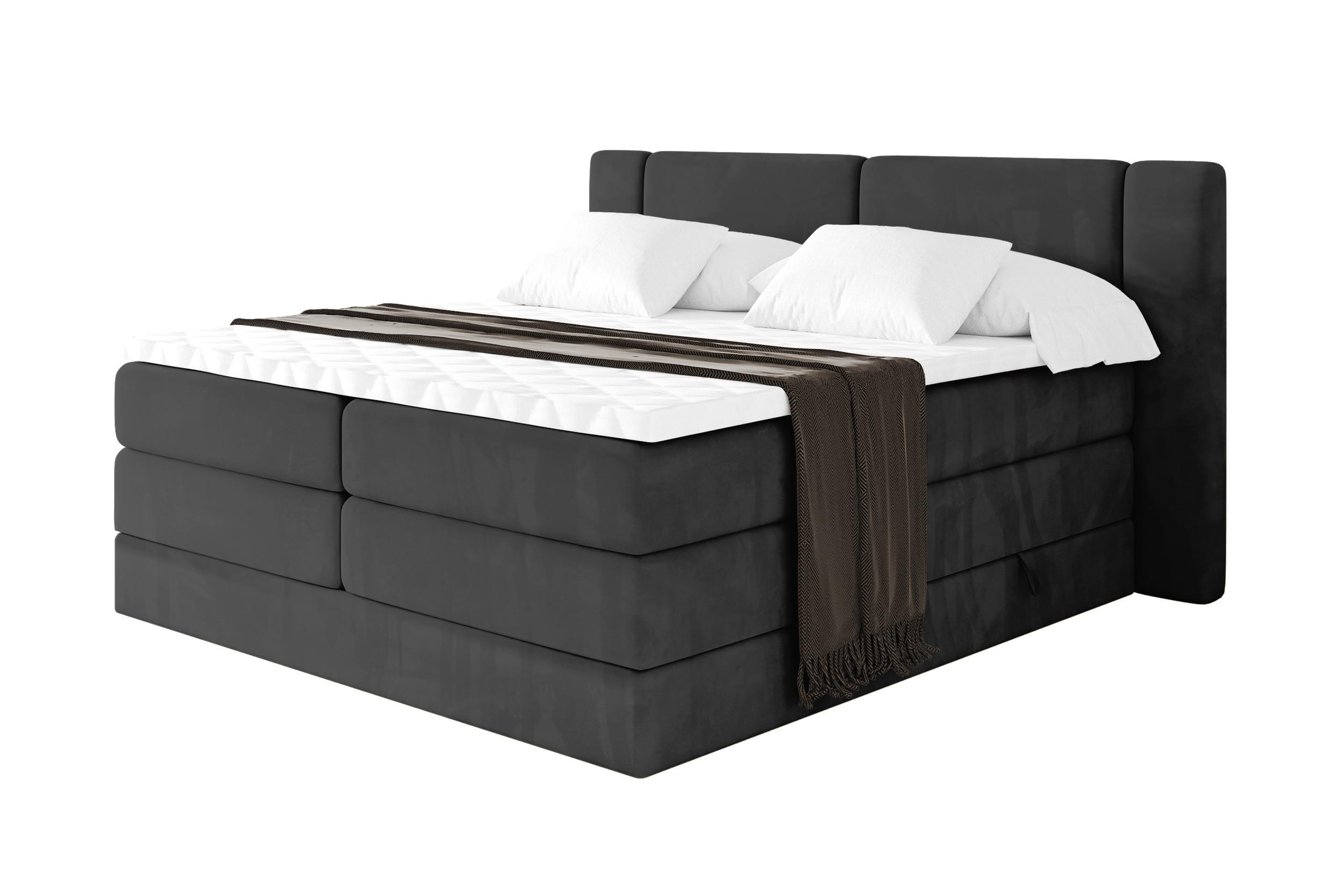 wohnli-moebel-suche-800002005066 Wohnli Möbelsuche - BOXSPRINGBETT mit Matratze H3/H4 - EVON KING - 140x200 cm Schwarz
