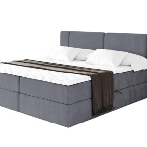 Wohnli Möbelsuche - BOXBETT mit Matratze H3 - EVON - 140x200 cm Dunkelgrau