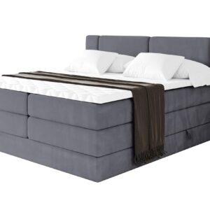 wohnli-moebel-suche-800002005117 Wohnli Möbelsuche - BOXSPRINGBETT mit Matratze H3/H4 - EVON KING - 180x200 cm Dunkelgrau