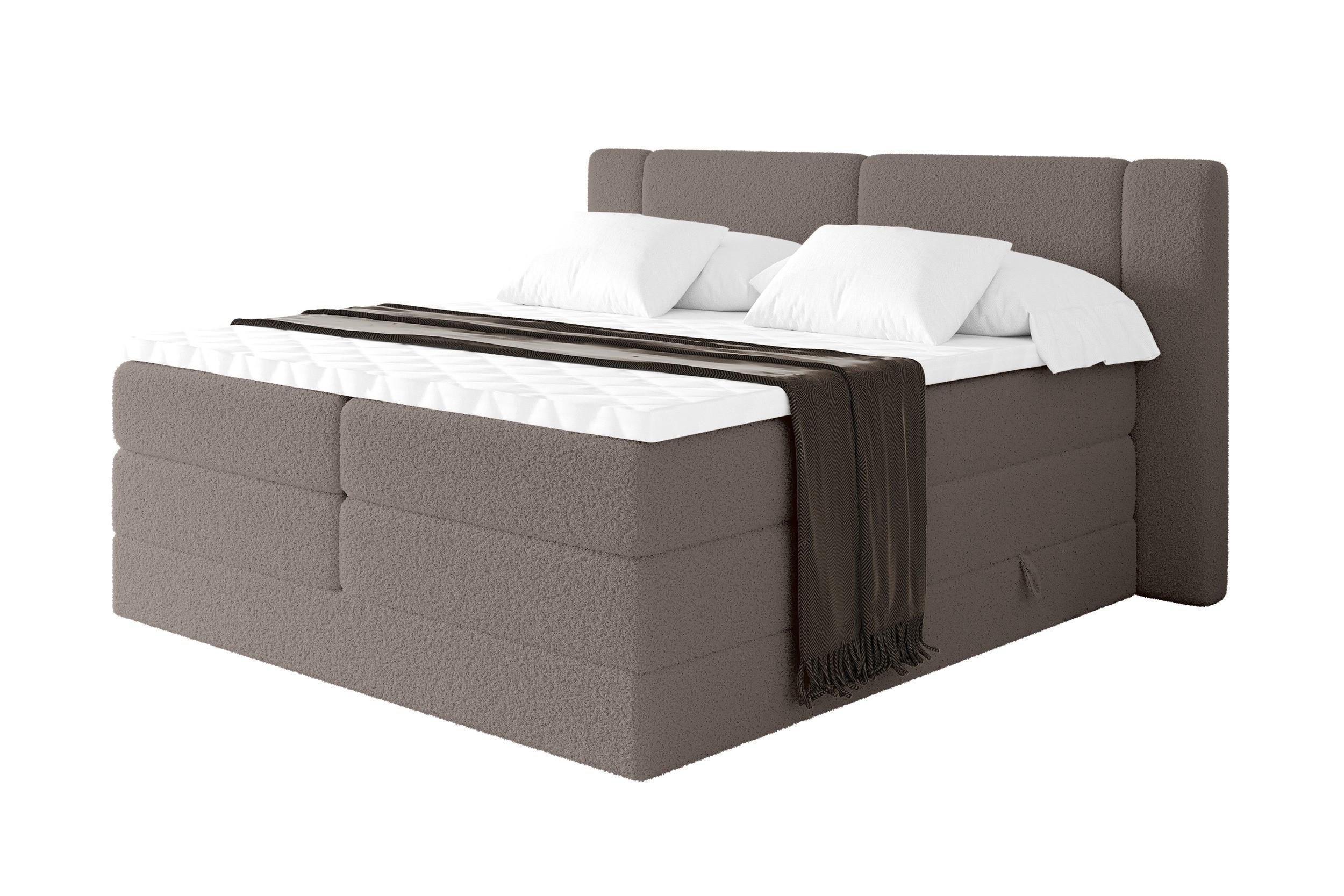 wohnli-moebel-suche-800002005210 Wohnli Möbelsuche - BOXSPRINGBETT mit Matratze H3/H4 - EVON KING - 200x200 cm Braun