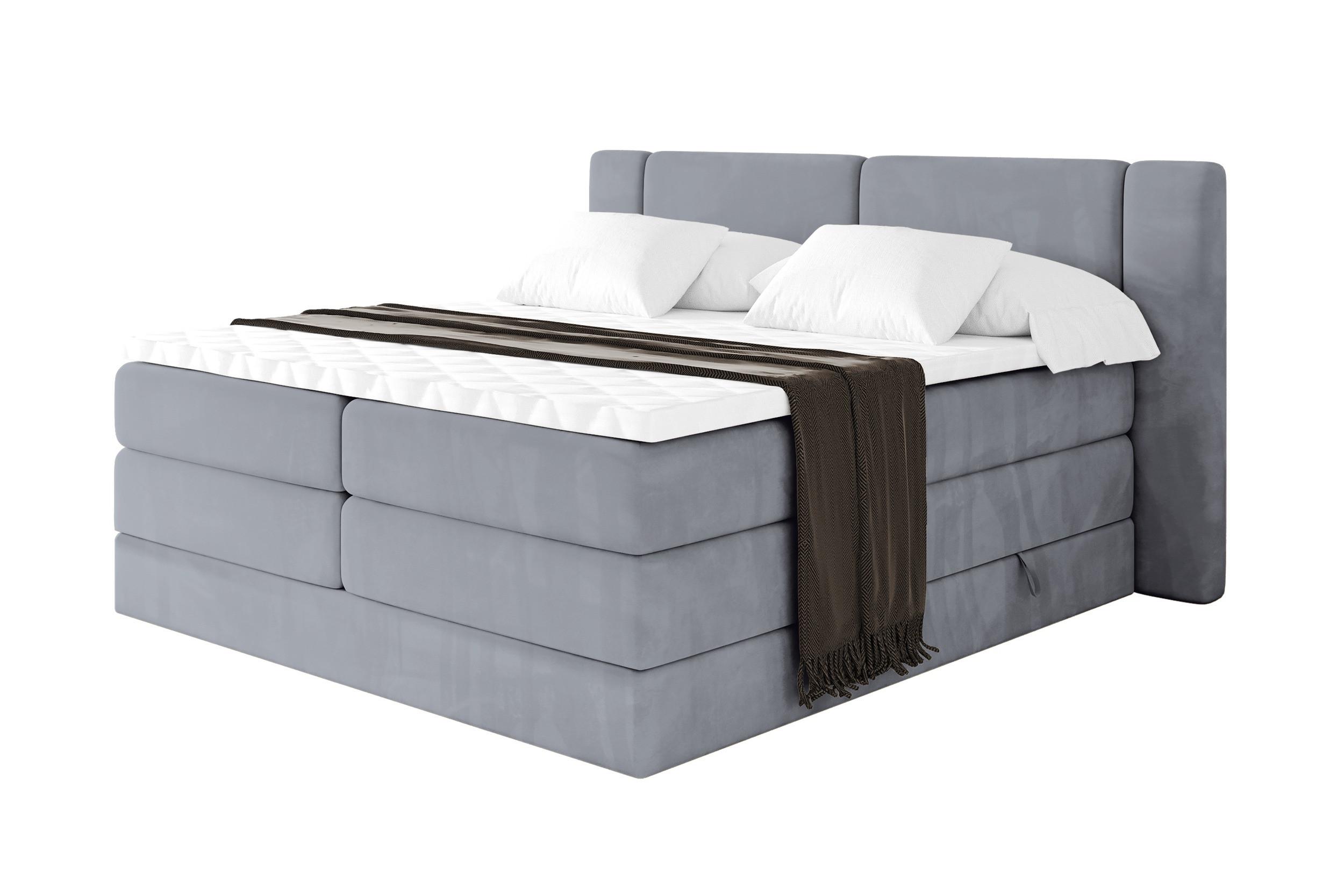 wohnli-moebel-suche-800002005229 Wohnli Möbelsuche - BOXSPRINGBETT mit Matratze H3/H4 - EVON KING - 200x200 cm Grau