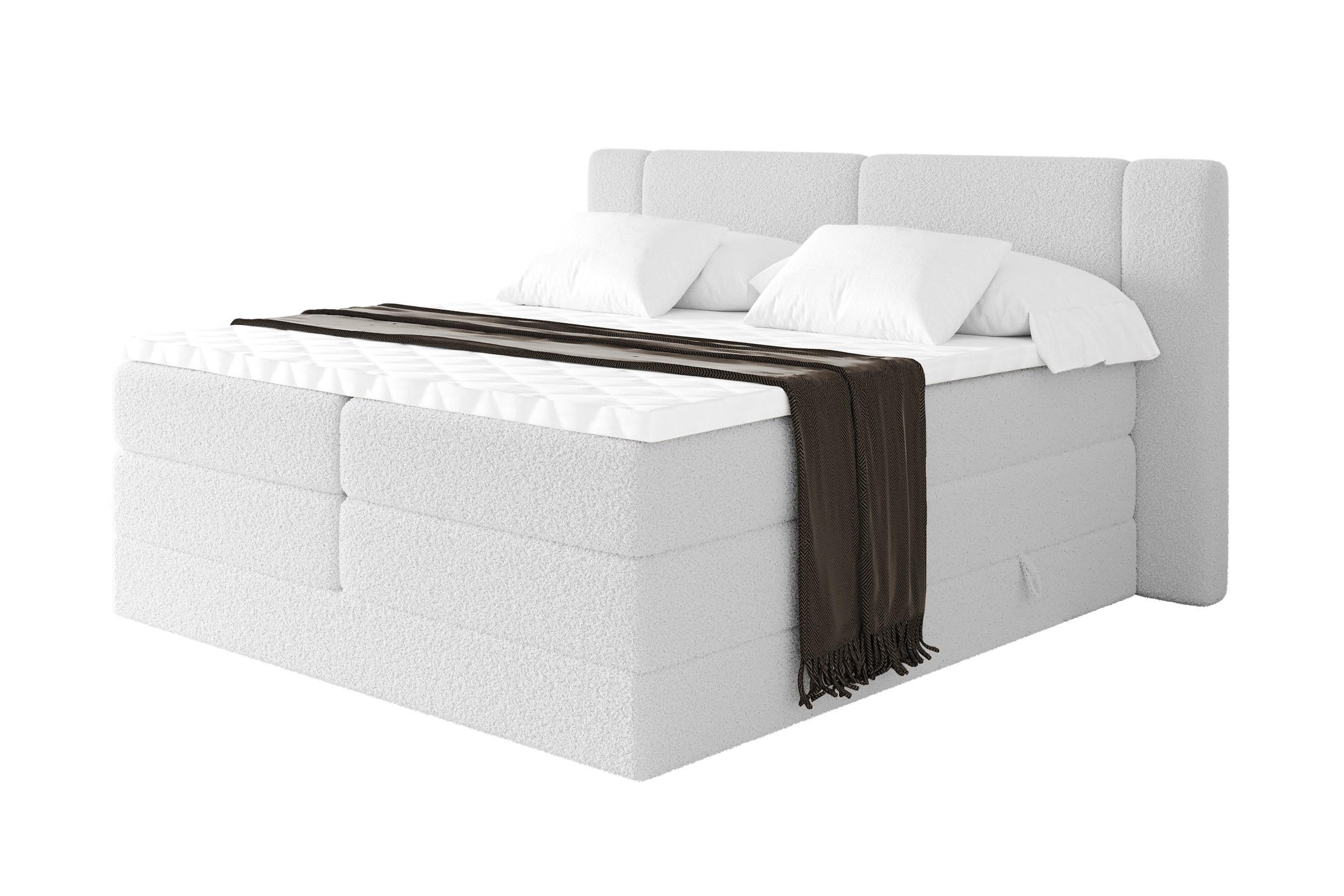wohnli-moebel-suche-800002005235 Wohnli Möbelsuche - BOXSPRINGBETT mit Matratze H3/H4 - EVON KING - 140x200 cm Weiß