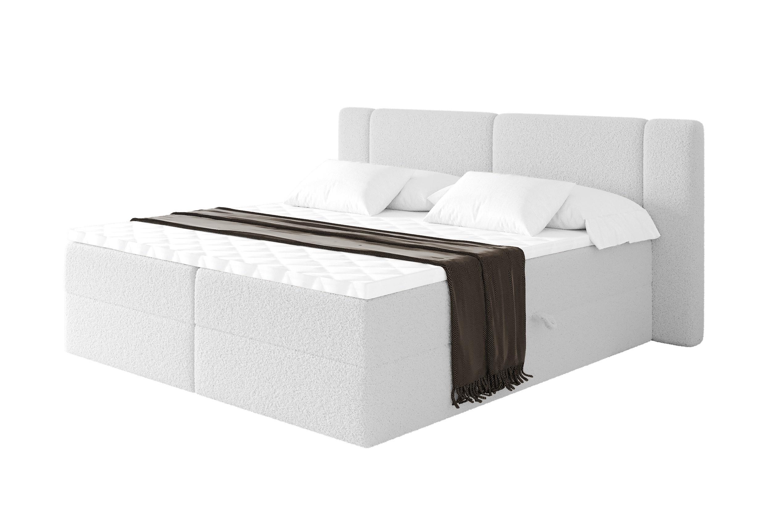 Wohnli Möbelsuche - BOXBETT mit Matratze H4 - EVON - 140x200 cm Weiß