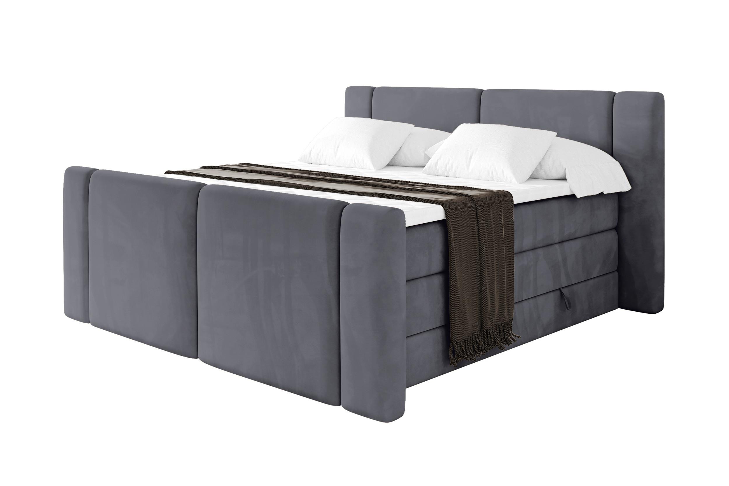 wohnli-moebel-suche-800002005306 Wohnli Möbelsuche - BOXSPRINGBETT mit Matratze H3/H4 - EVON KING Zanozek - 120x200 cm Dunkelgrau
