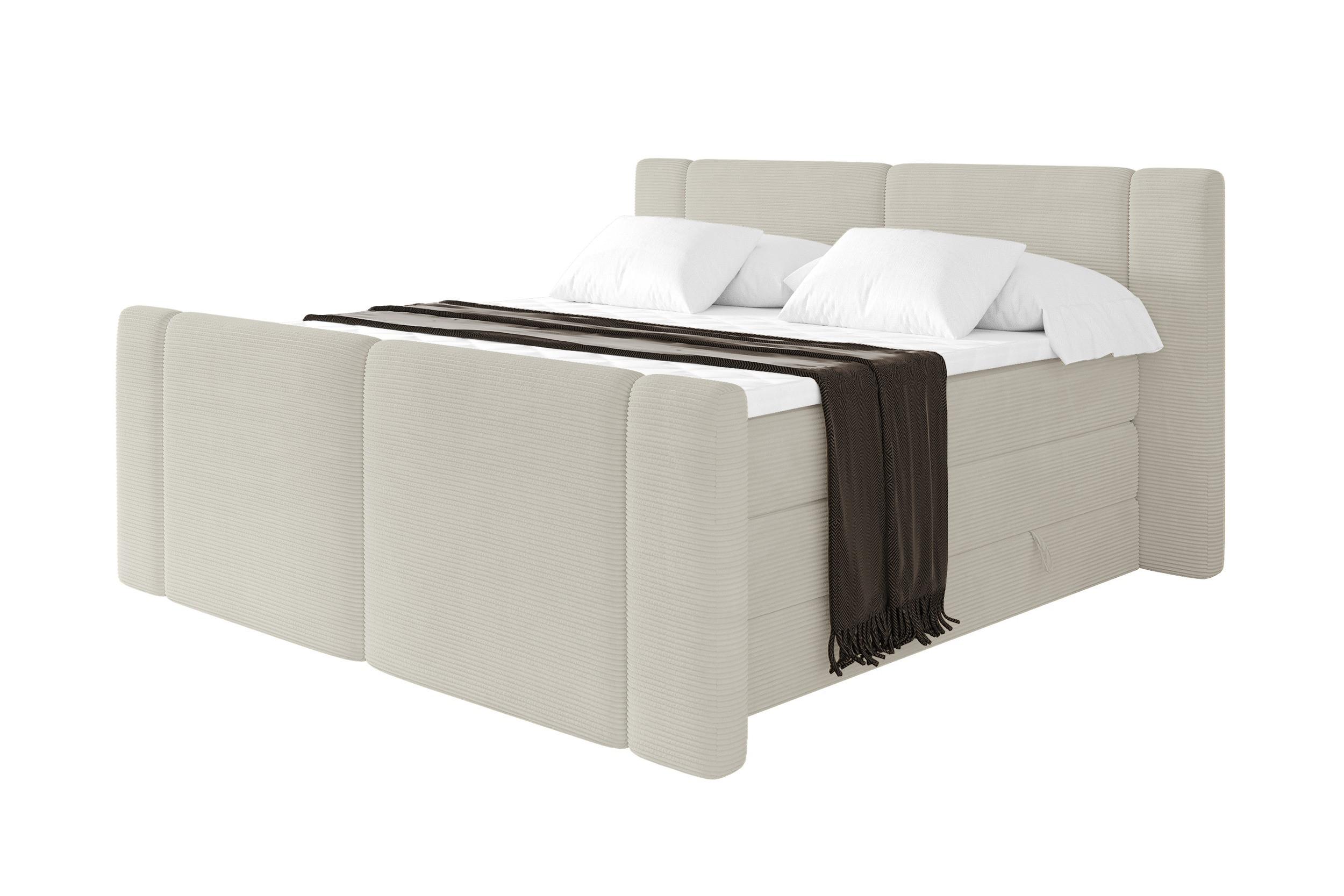 wohnli-moebel-suche-800002005342 Wohnli Möbelsuche - BOXSPRINGBETT mit Matratze H3/H4 - EVON KING Zanozek - 180x200 cm Creme