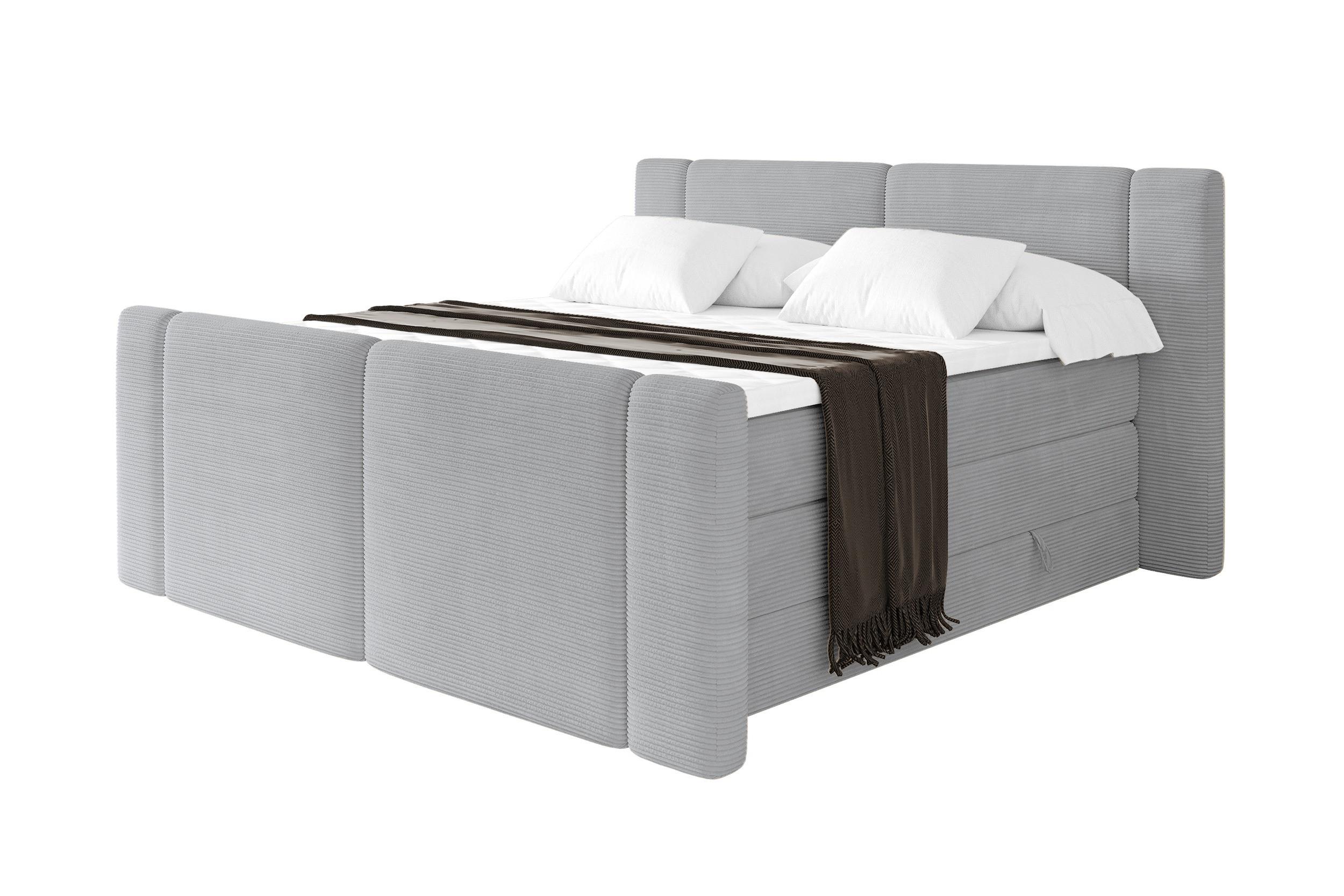 wohnli-moebel-suche-800002005345 Wohnli Möbelsuche - BOXSPRINGBETT mit Matratze H3/H4 - EVON KING Zanozek - 200x200 cm Grau