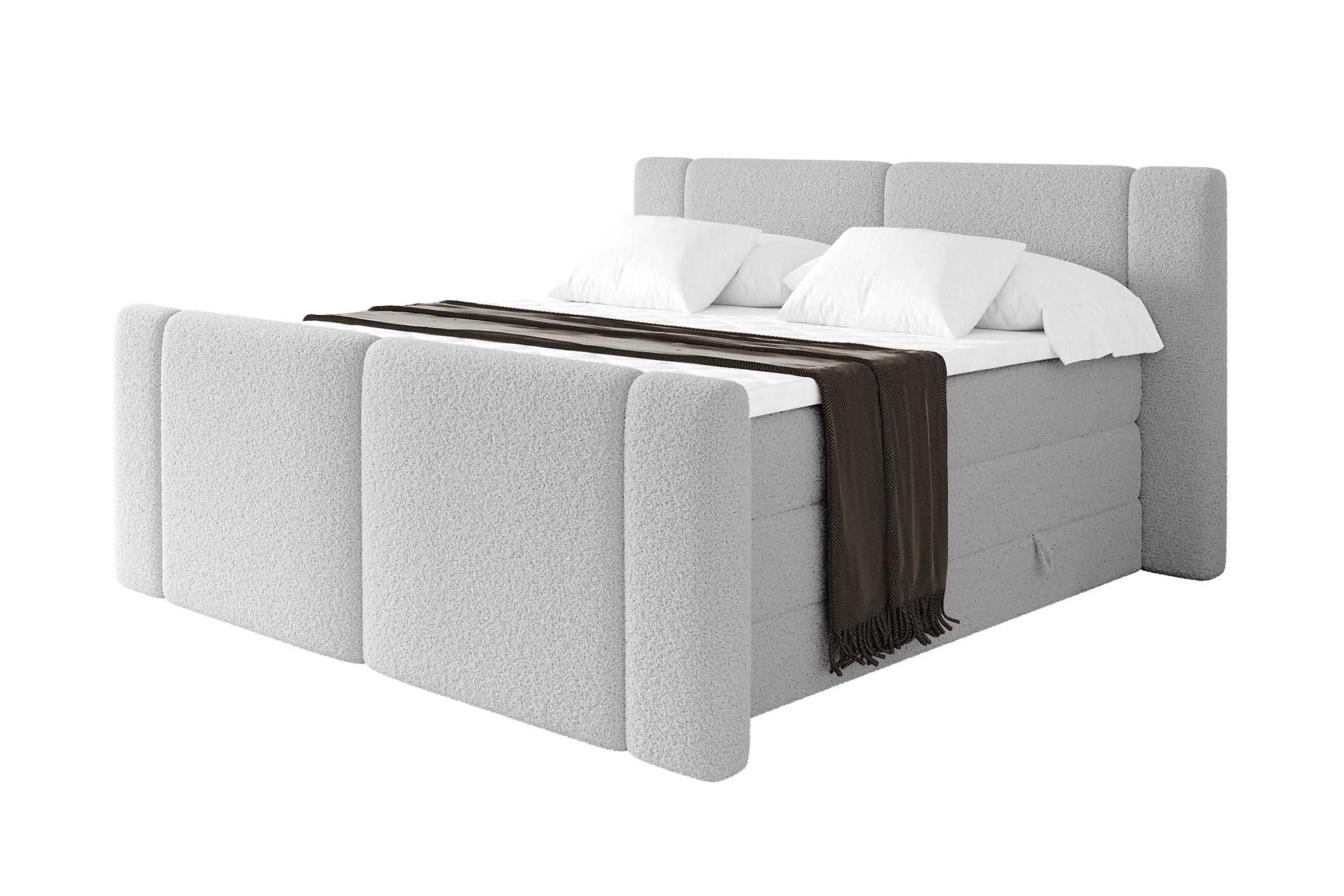 wohnli-moebel-suche-800002005347 Wohnli Möbelsuche - BOXSPRINGBETT mit Matratze H3/H4 - EVON KING Zanozek - 120x200 cm Hellgrau