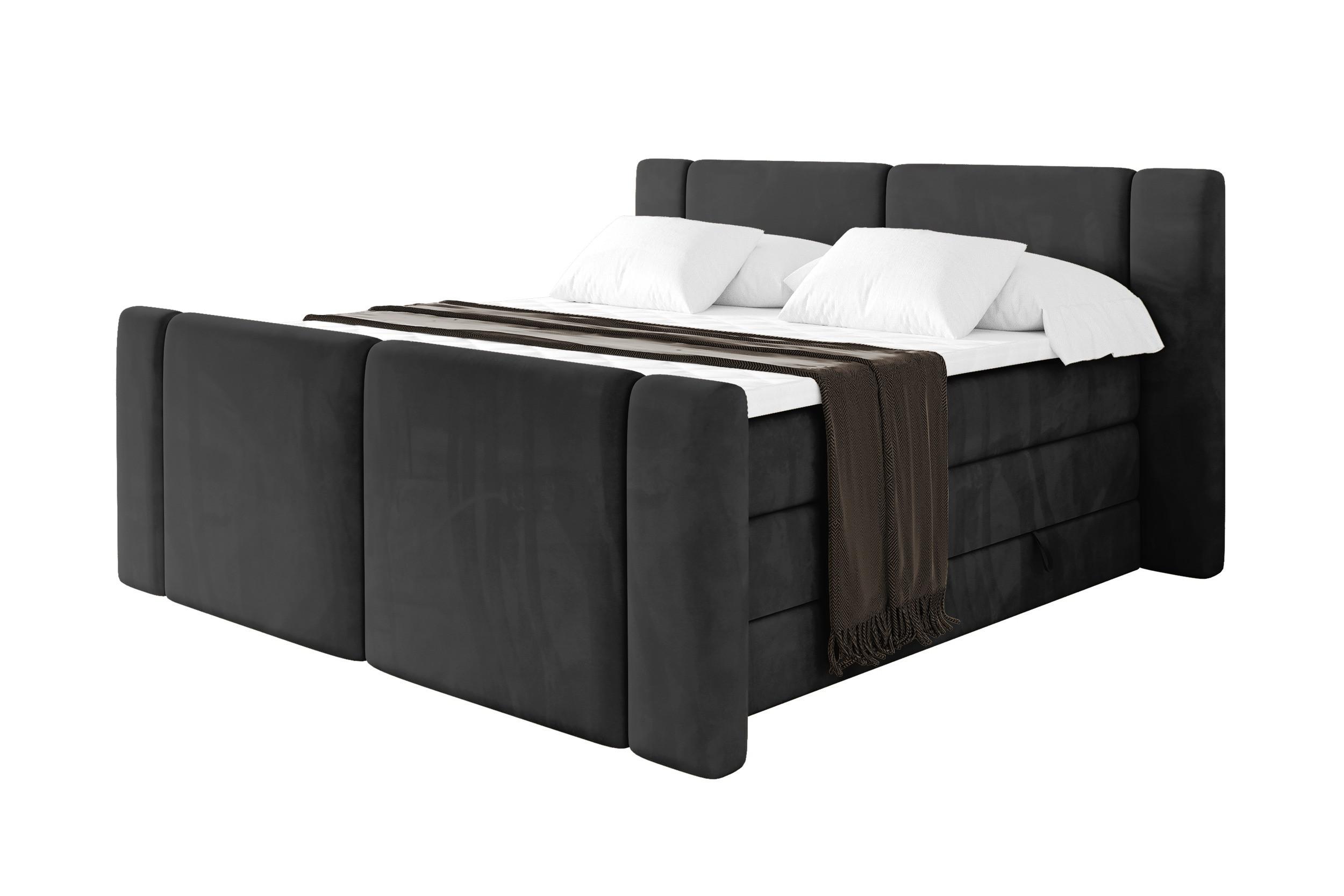 wohnli-moebel-suche-800002005398 Wohnli Möbelsuche - BOXSPRINGBETT mit Matratze H3/H4 - EVON KING Zanozek - 120x200 cm Schwarz