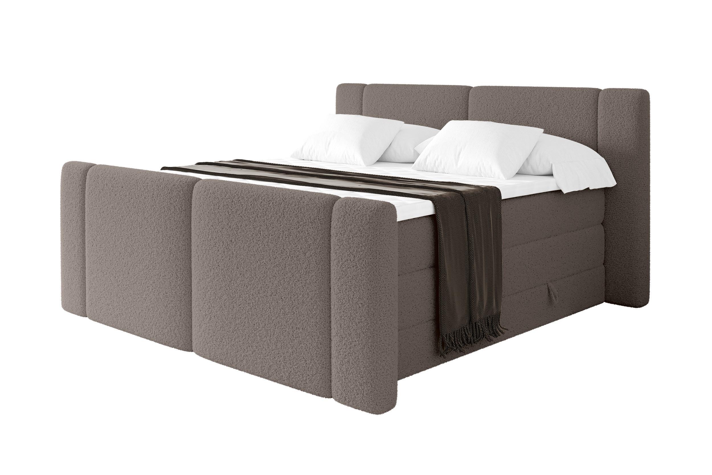 wohnli-moebel-suche-800002005400 Wohnli Möbelsuche - BOXSPRINGBETT mit Matratze H3/H4 - EVON KING Zanozek - 200x200 cm Braun
