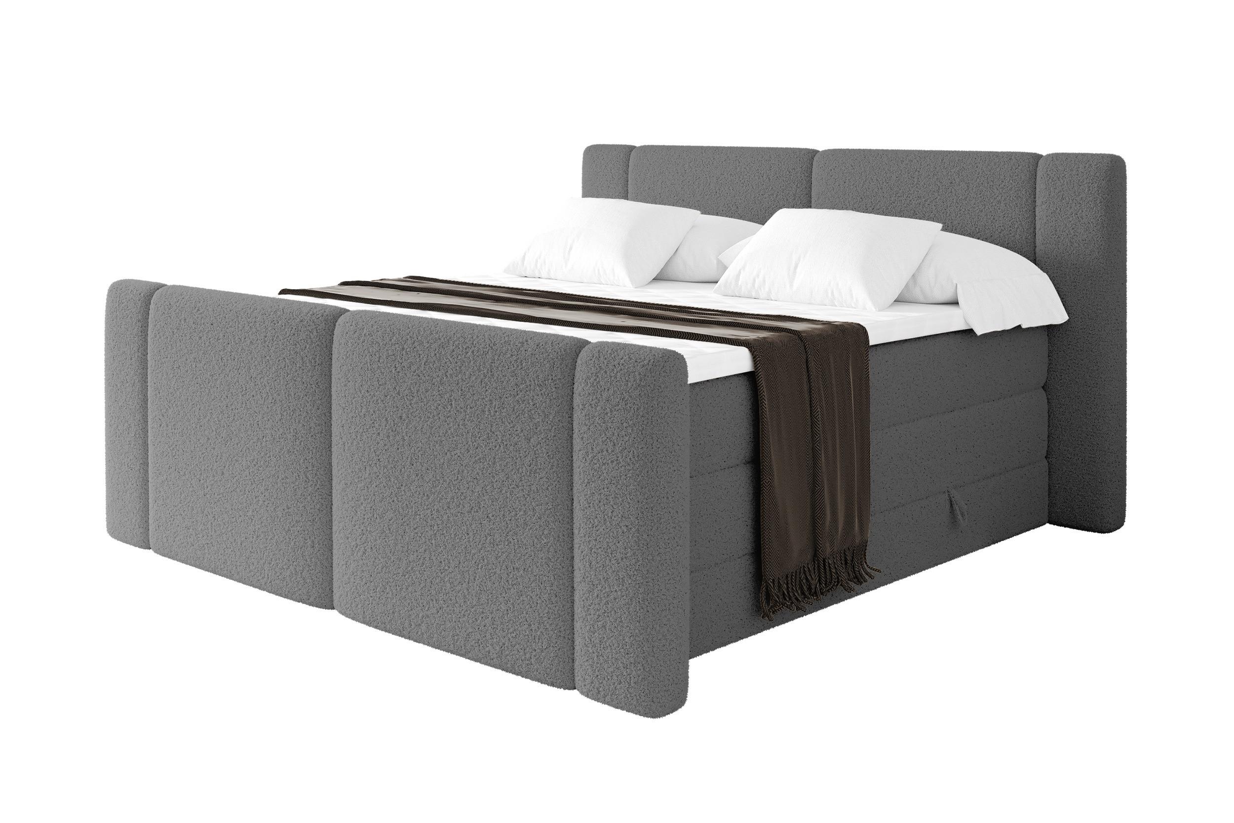 wohnli-moebel-suche-800002005401 Wohnli Möbelsuche - BOXSPRINGBETT mit Matratze H3/H4 - EVON KING Zanozek - 180x200 cm Grau