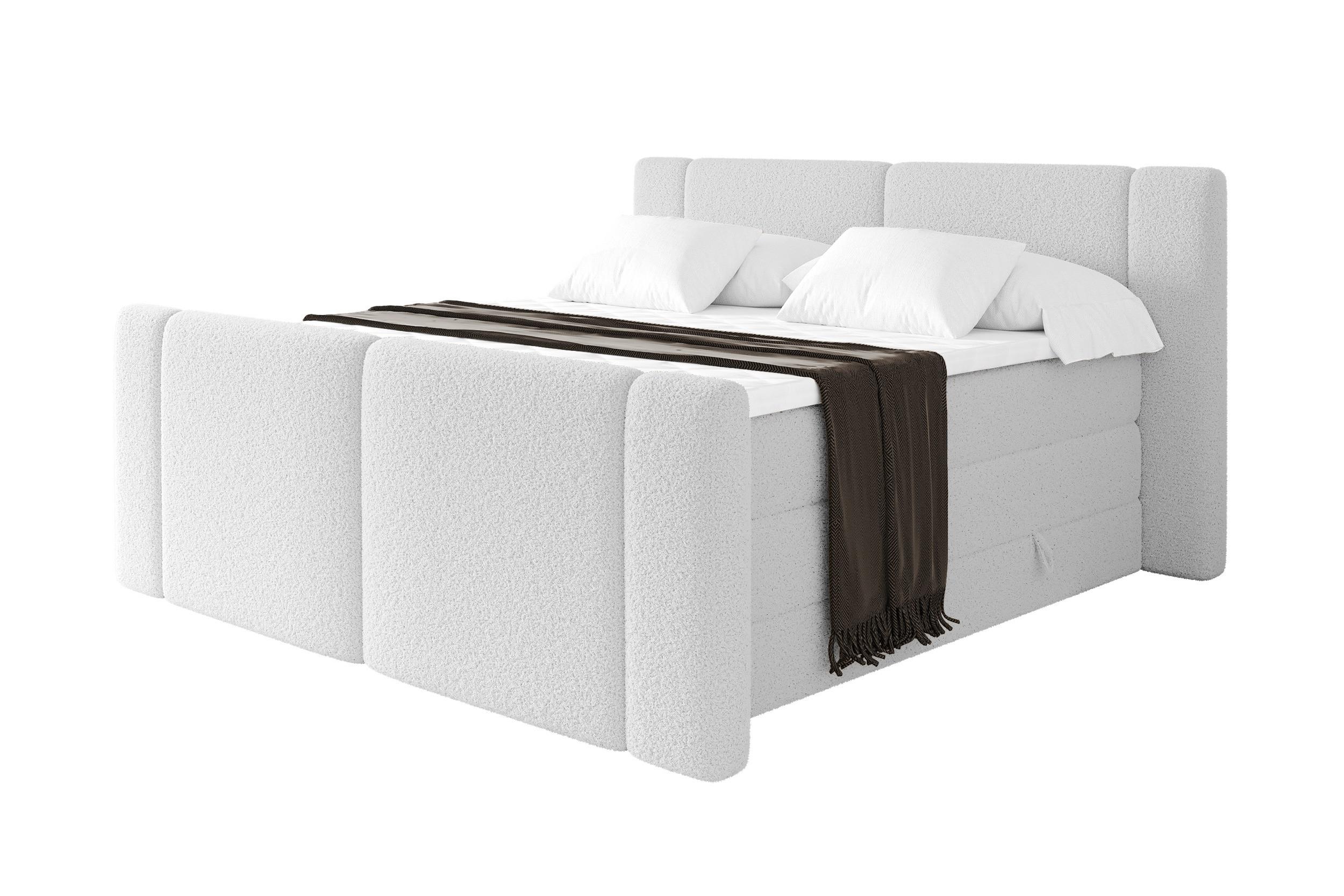 wohnli-moebel-suche-800002005416 Wohnli Möbelsuche - BOXSPRINGBETT mit Matratze H3/H4 - EVON KING Zanozek - 120x200 cm Weiß