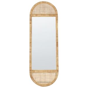 STANDSPIEGEL 150 cm Rattan Naturfarben Barges Naturmaterialien Beliani Spiegel > Standspiegel Braun