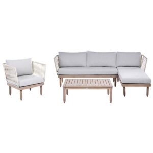 wohnli-moebel-suche-800002008393 Wohnli Möbelsuche - LOUNGE-SET mit Tisch 4-Sitzer Akazienholz linksseitig Braun/Grau Cremona