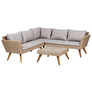 wohnli-moebel-suche-800002008394 Wohnli Möbelsuche - GARTEN-ECKSOFA mit Tisch 6-Sitzer Polyrattan Grau Vittoria