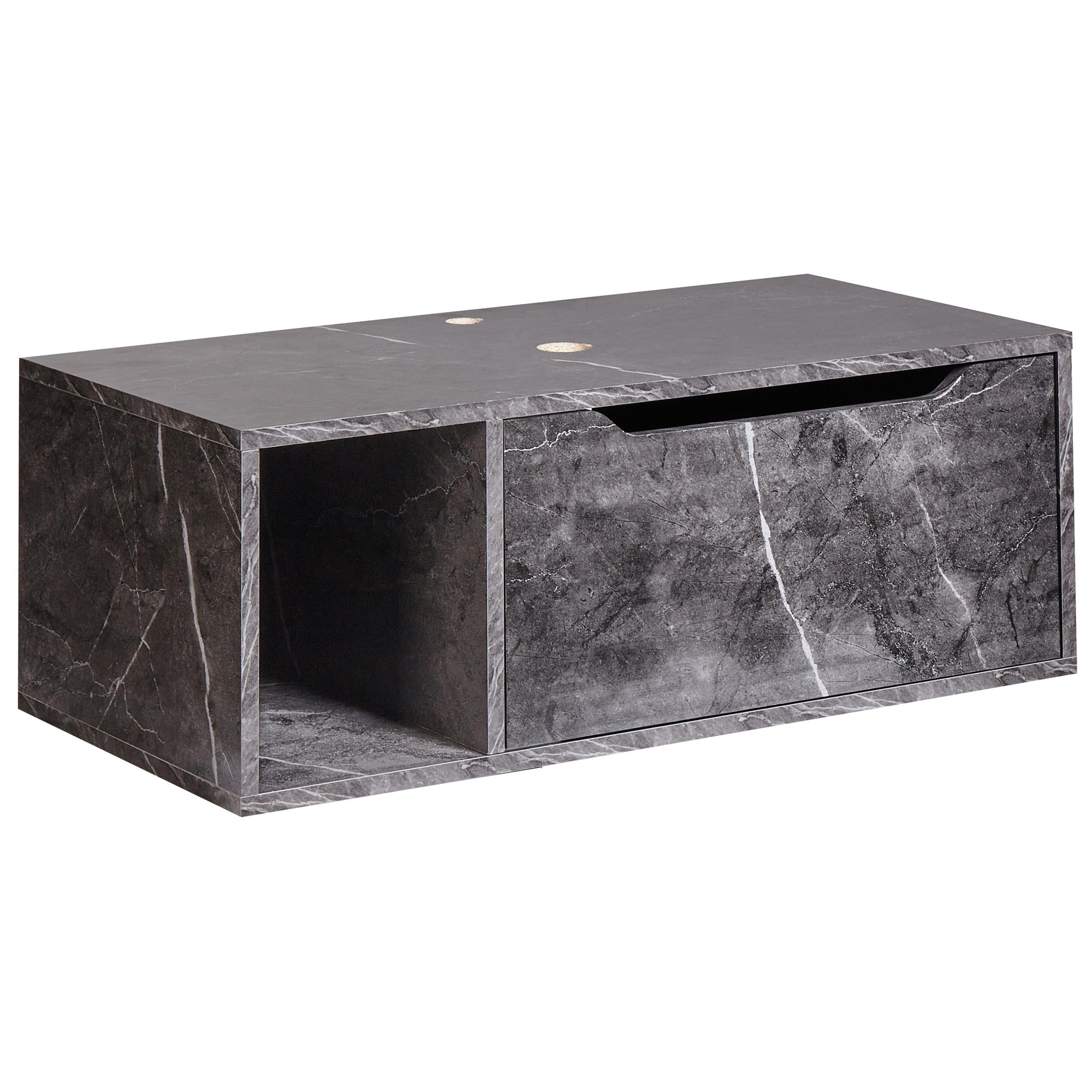Wohnli Möbelsuche - WASCHBECKENUNTERSCHRANK wandmontiertk 80 cm Schwarzer Marmor Cascavel