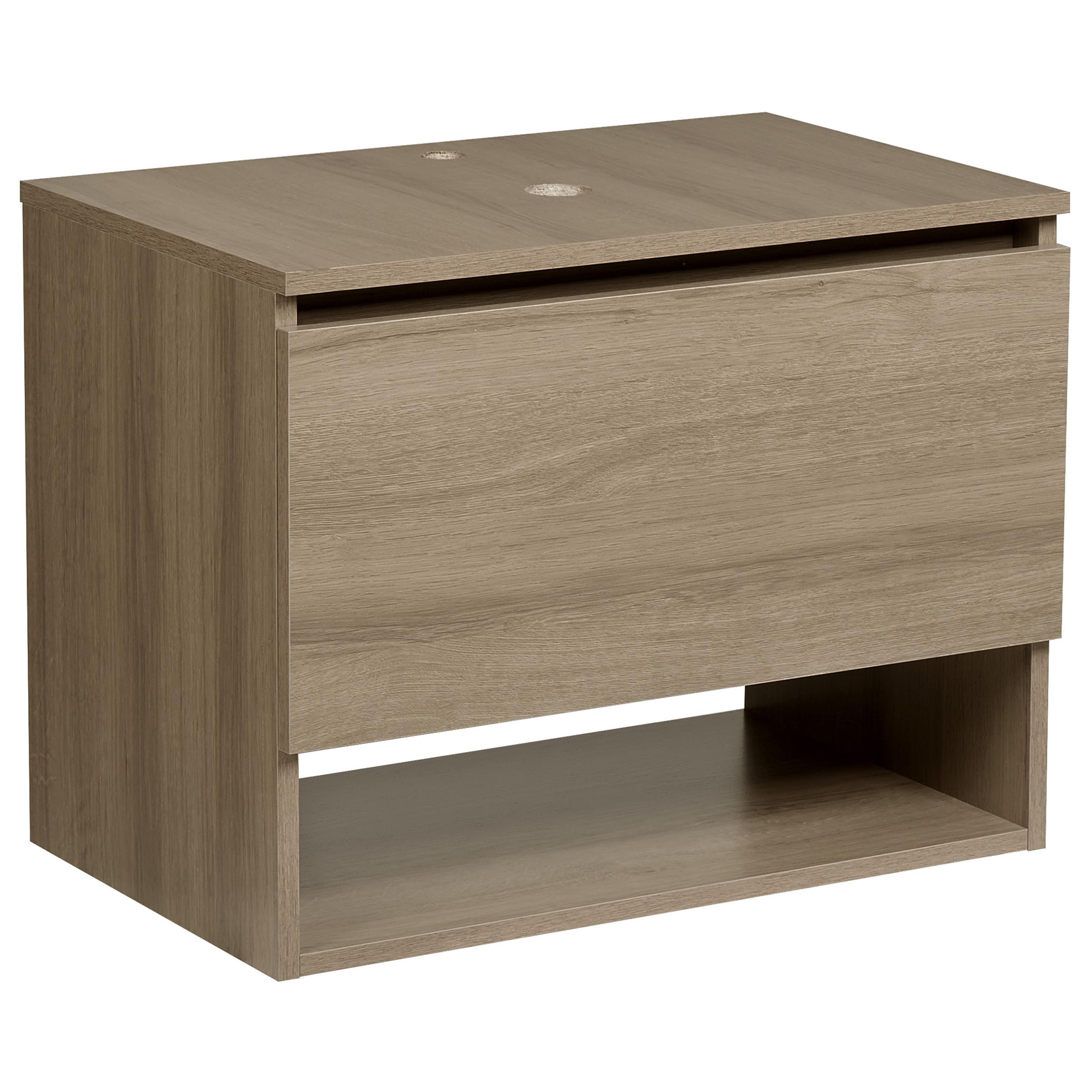 Wohnli Möbelsuche - WASCHBECKENUNTERSCHRANK wandmontiertk 60 cm Hellbraun Natal