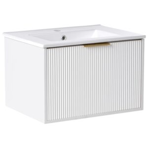 wohnli-moebel-suche-800002009073 Wohnli Möbelsuche - WASCHBECKENUNTERSCHRANK wandmontiertk mit Waschbecken mit goldenem Griff Weiß Tilcara