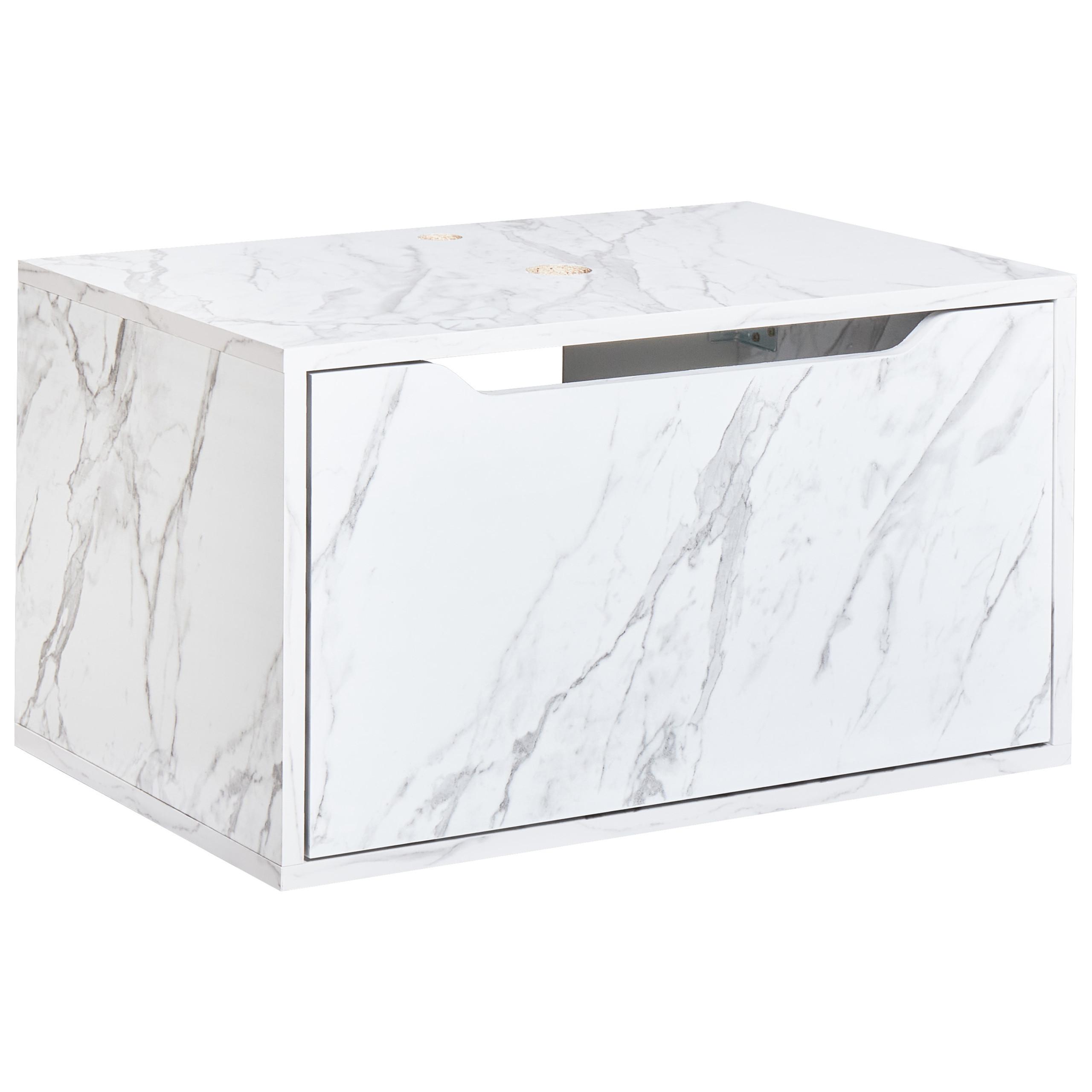 Wohnli Möbelsuche - WASCHBECKENUNTERSCHRANK wandmontiertk 60 cm Weißer Marmor Petrolina