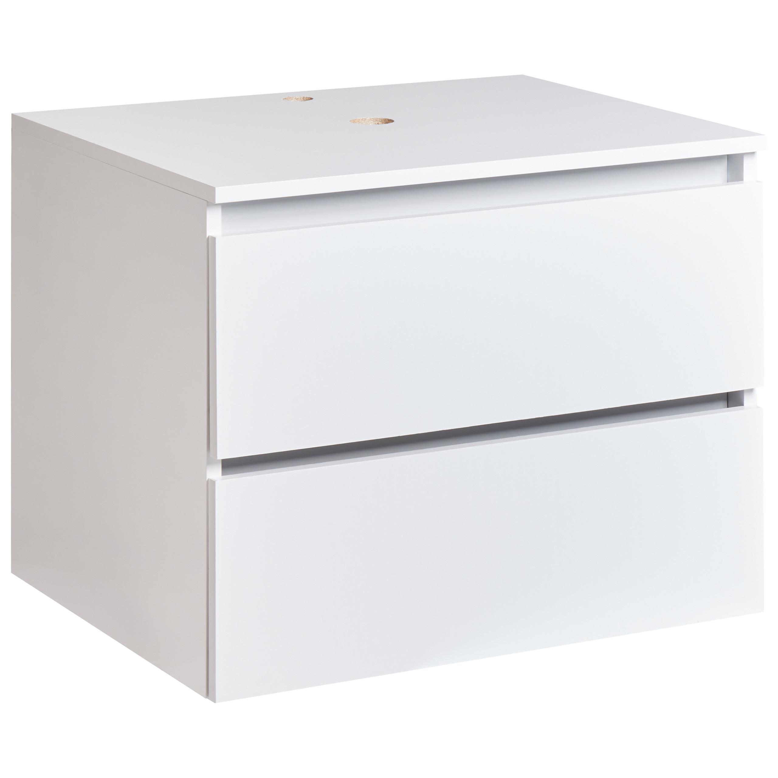 Wohnli Möbelsuche - WASCHBECKENUNTERSCHRANK wandmontiertk 60 cm Weiß Serra