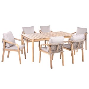 wohnli-moebel-suche-800002009092 Wohnli Möbelsuche - GARTENMÖBEL-SET 6-Sitzer Hellbraun Akazienholz Manado/Sumba