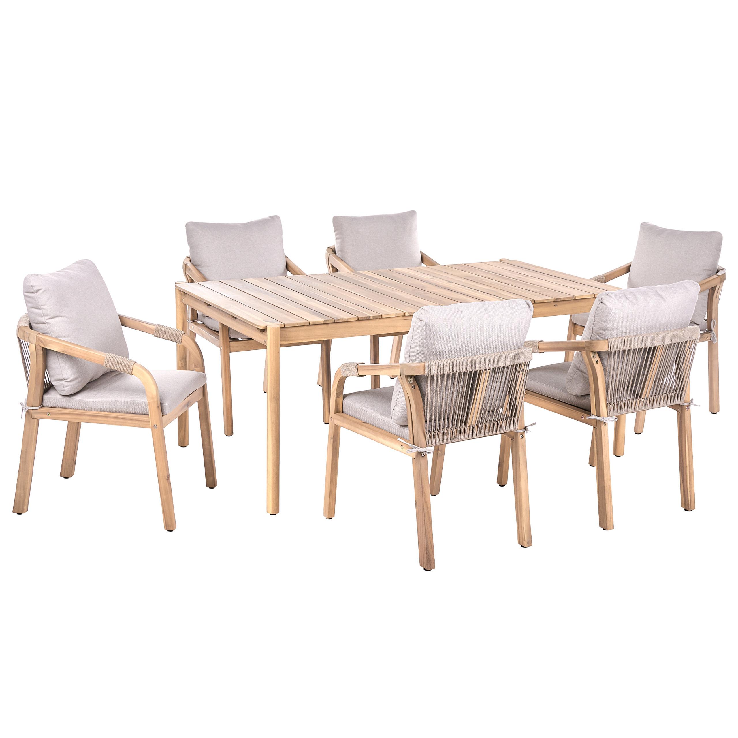 wohnli-moebel-suche-800002009092 Wohnli Möbelsuche - GARTENMÖBEL-SET 6-Sitzer Hellbraun Akazienholz Manado/Sumba