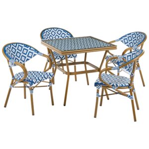 wohnli-moebel-suche-800002009093 Wohnli Möbelsuche - GARTENMÖBEL-SET 4-Sitzer Blau/Weiß Polyrattan Caspri