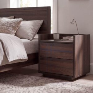 wohnli-moebel-suche-800002012292-1 NACHTTISCH eckig Walnuss Dekor Holz MCW Möbel > Kommoden & Schubladenschränke > Nachttische Braun