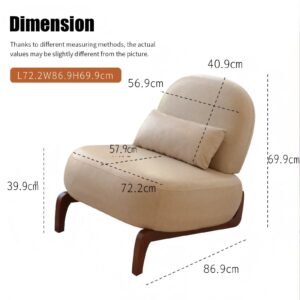 wohnli-moebel-suche-800002012370-1 SESSEL Samt Camel Armlos Holzbeine Lounge Lesesessel Wohnzimmer Textil Urban Meuble Garten & Outdoor > Gartenmöbel > Gartenliegen Braun