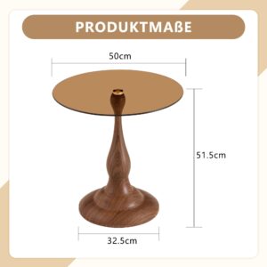 BEISTELLTISCH Rund Glas Modern Sofatisch Metallgestell Braun & Schwarz Glas Urban Meuble Möbel > Tische > Beistelltische Braun