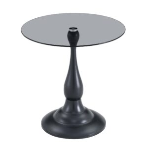wohnli-moebel-suche-800002016505 Wohnli Möbelsuche - BEISTELLTISCH Rund Glas Modern Sofatisch Metallgestell Braun & Schwarz
