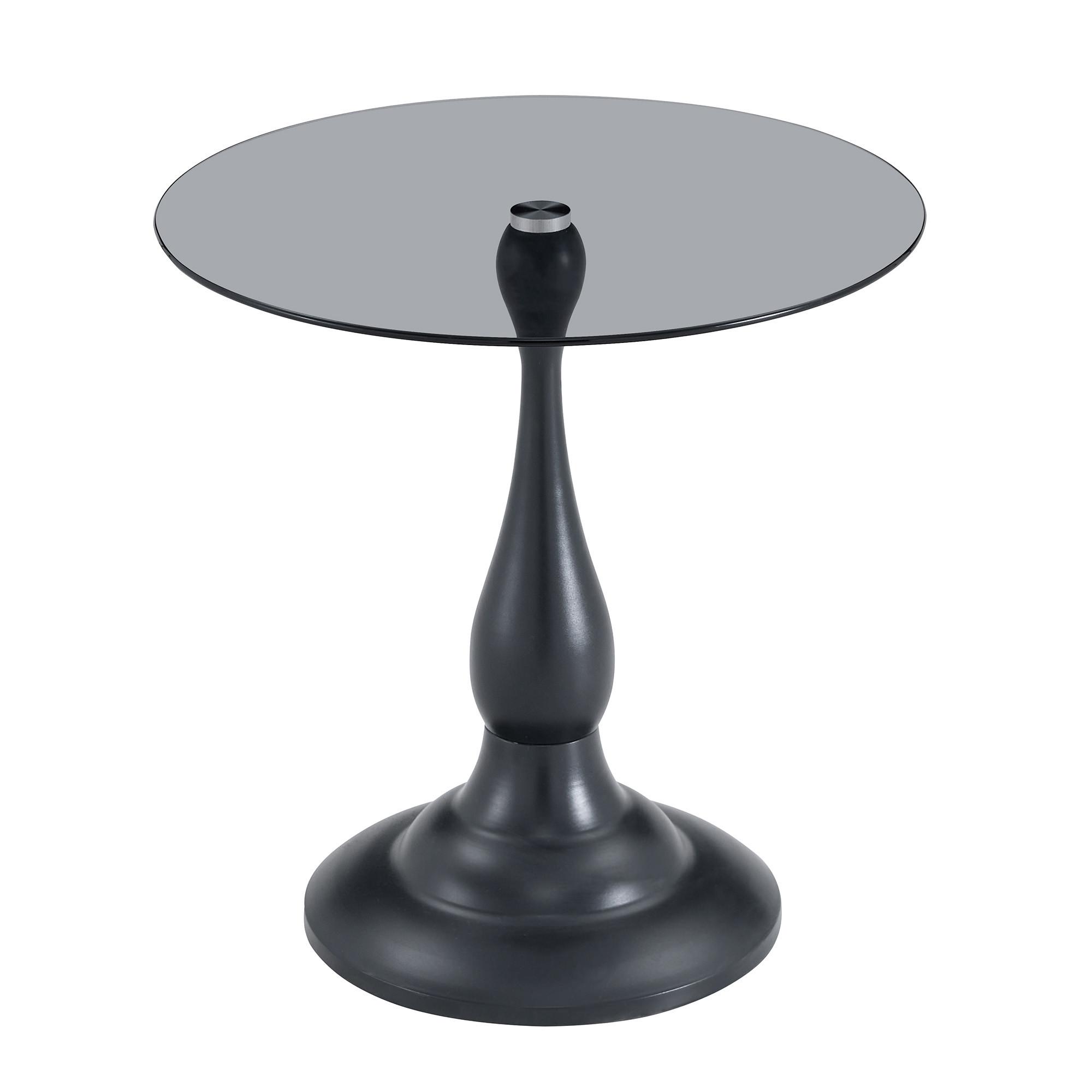 Wohnli Möbelsuche - BEISTELLTISCH Rund Glas Modern Sofatisch Metallgestell Braun & Schwarz