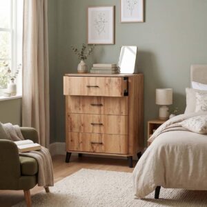 KOMMODE Hellbraun Holz MCW Möbel > Kommoden & Schubladenschränke > Kommoden Braun
