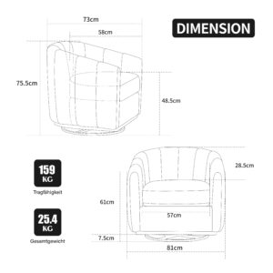 wohnli-moebel-suche-800002017495-1 DREHSESSEL Beige Chenille Kürbis-Design 360° mit Metallfuß Textil Urban Meuble Möbel > Sessel > Polstersessel Beige
