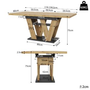 wohnli-moebel-suche-800002017514-1 ESSTISCH Ausziehbar 100-176cm Eiche & Schwarz Teleskopdesign Holzwerkstoff Urban Meuble Möbel > Tische > Esstische Braun