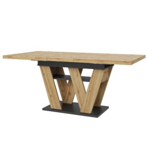 wohnli-moebel-suche-800002017514 Wohnli Möbelsuche - ESSTISCH Ausziehbar 100-176cm Eiche & Schwarz Teleskopdesign