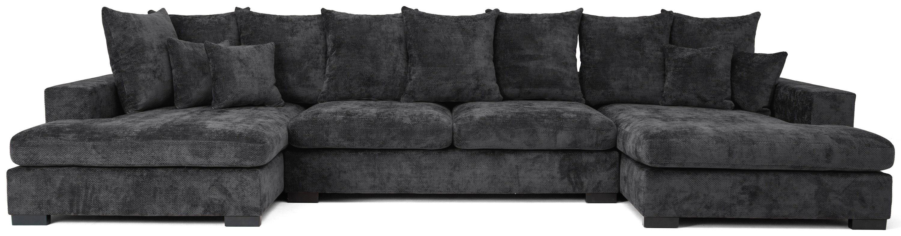 wohnli-moebel-suche-800002023926 Wohnli Möbelsuche - WOHNLANDSCHAFT Dahlia mit Schlaffunktion und Bettkasten in U-Form - Anthrazit Chenille 373/92/155 cm