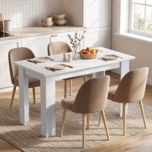 wohnli-moebel-suche-800002028956-1 ESSTISCH Spanplatte Weiß Holzwerkstoff HOMCOM Möbel > Tische > Esstische Weiß