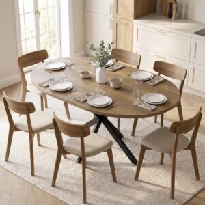 wohnli-moebel-suche-800002028959-1 AUSZIEHBARER-ESSTISCH MDF Stahl Braun Holzwerkstoff HOMCOM Möbel > Tische > Esstische Braun