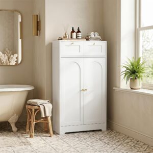 wohnli-moebel-suche-800002029266-1 BADEZIMMERSCHRANK Spanplatte MDF Weiß Holzwerkstoff HOMCOM Möbel > Schränke > Badezimmerschränke Weiß