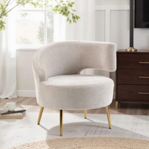 SESSEL Polyester Cremeweiß Textil HOMCOM Möbel > Sessel > Polstersessel Weiß